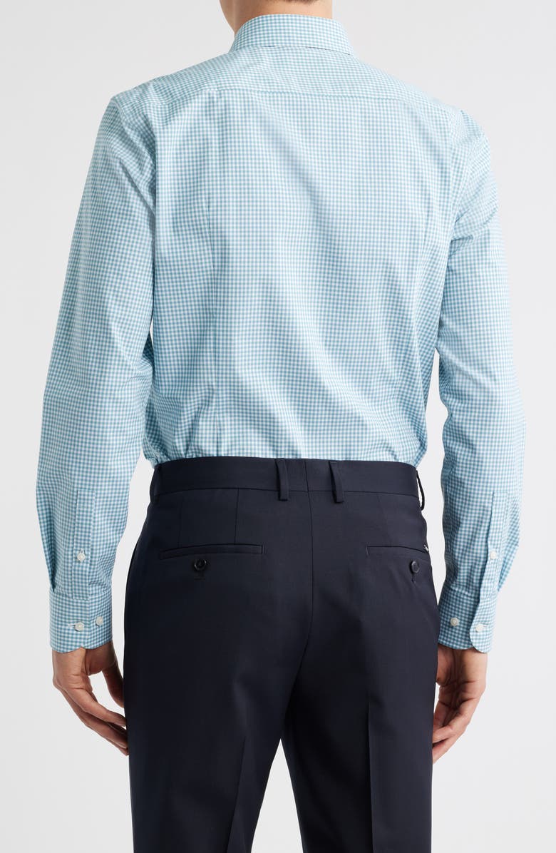 BOSS Hank Kent Slim Fit Check Stretch Cotton Dress Shirt, Alternate, color, Light Blue
