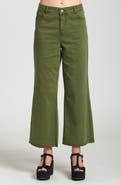 APNY Crop Raw Hem Wide Leg Jeans