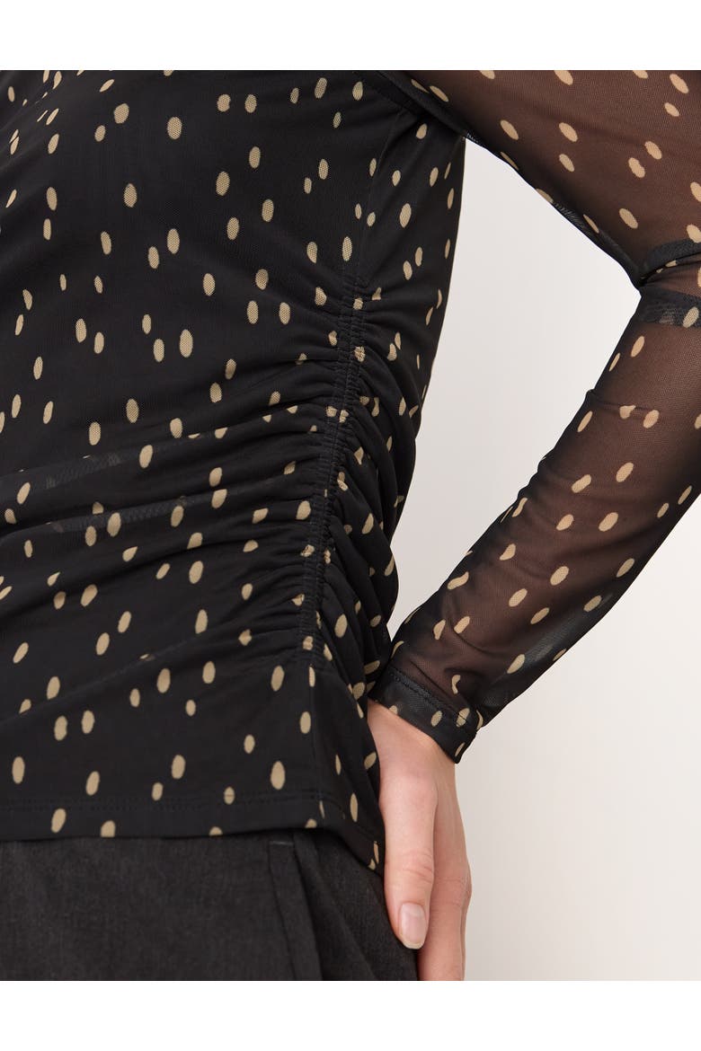 Spot Print Mesh Jersey Top, Alternate, color, Black/Multi