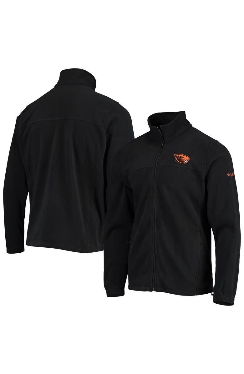 Columbia Men's Columbia Black Oregon State Beavers Flanker III Fleece Team Full-Zip Jacket, Main, color, 