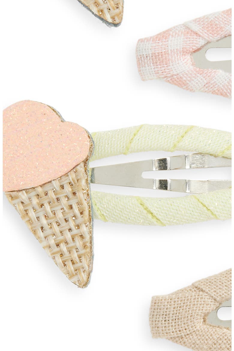 Kids' Ice Cream Assorted 4-Pack Mini Hair Clips, Alternate, color, PINK