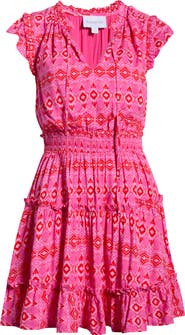 SUGARLIPS Mirany Ikat Toledo Tiered Minidress