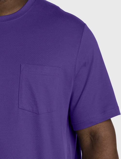 Harbor Bay By Dxl Moisture-wicking Pocket T-shirt In Violet Indigo
