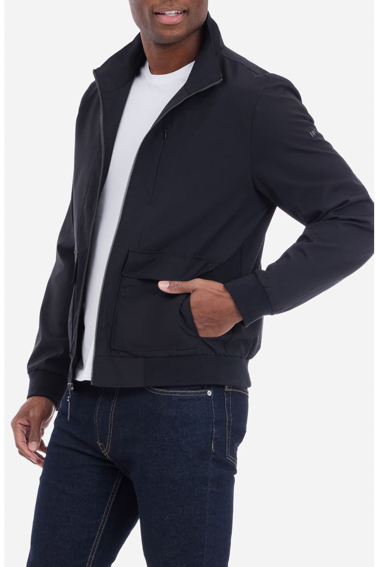 Rib Hem Zip Softshell Jacket, Alternate, color, BLACK