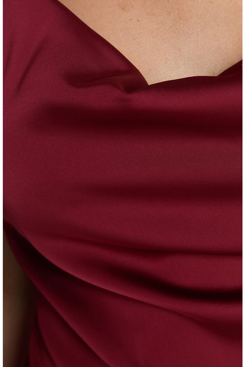 Katalyna Cowl Neck Lace Maxi Dress, Alternate, color, RED