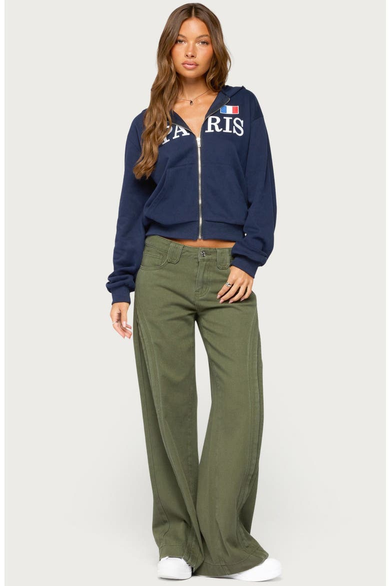 Paris Graphic Full Zip Hoodie, Alternate, color, NAVY