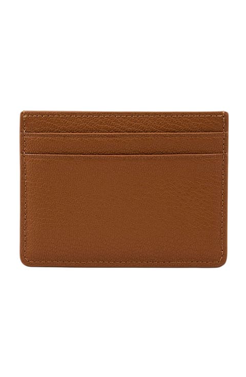 Grained leather cardholder