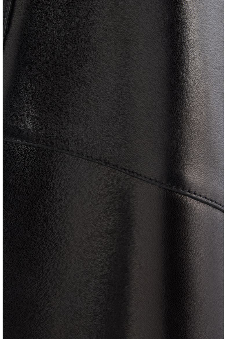 Asymmetrical Leather Midi Skirt, Alternate, color, BLACK