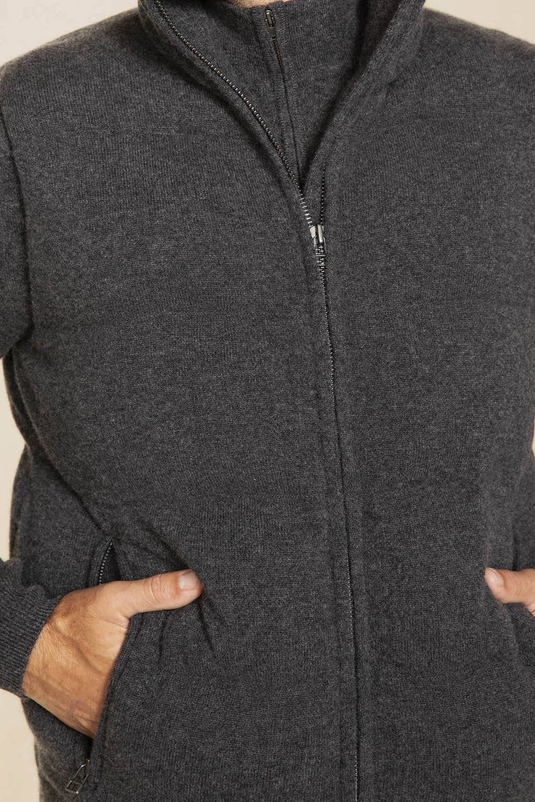 Cody Cashmere Puffer Vest, Alternate, color, Charcoal