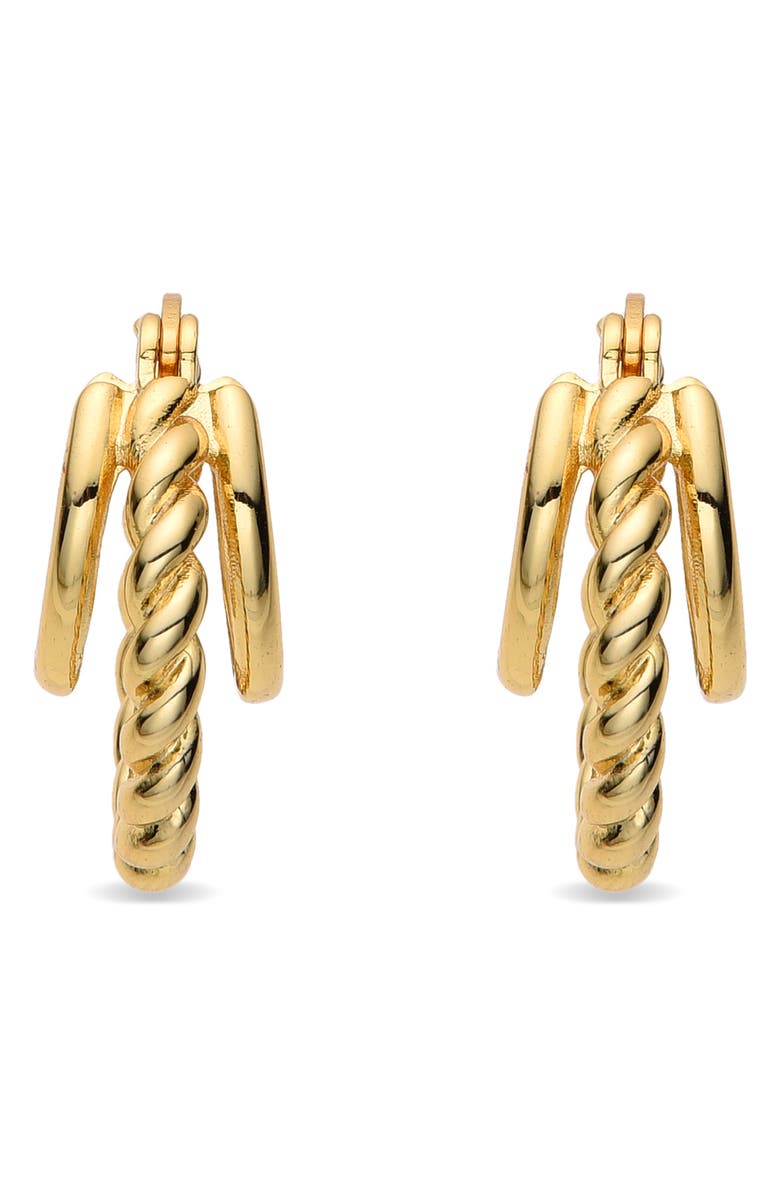 EYE CANDY LOS ANGELES Pauline Triple Loop Hoop Earrings, Alternate, color, Gold