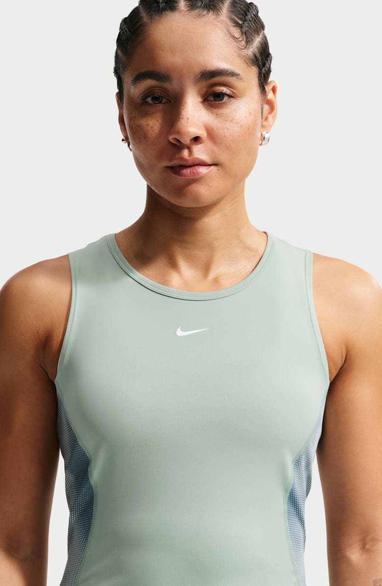 Nike Pro Dri-FIT Crop Tank, Alternate, color, Steam/ Barely Green/ White