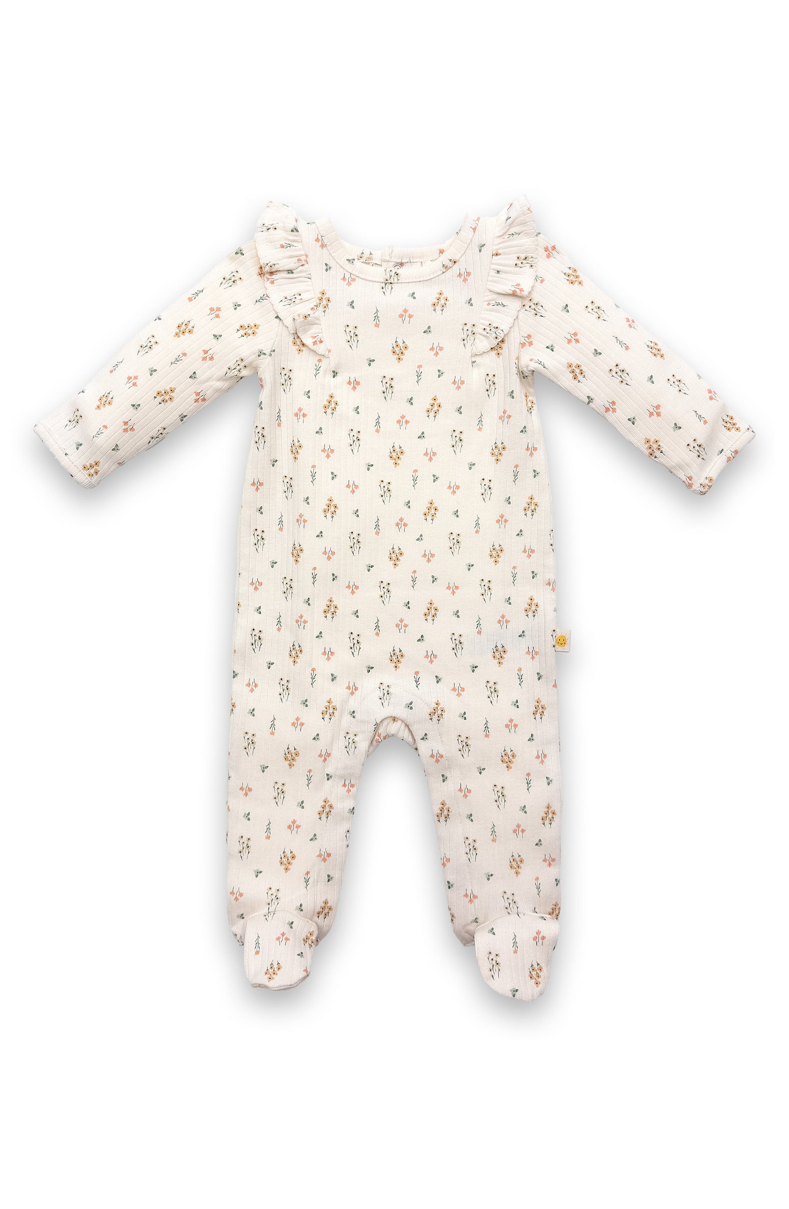 JOY JUST ORGANIC YOU Floral Organic Cotton Footie