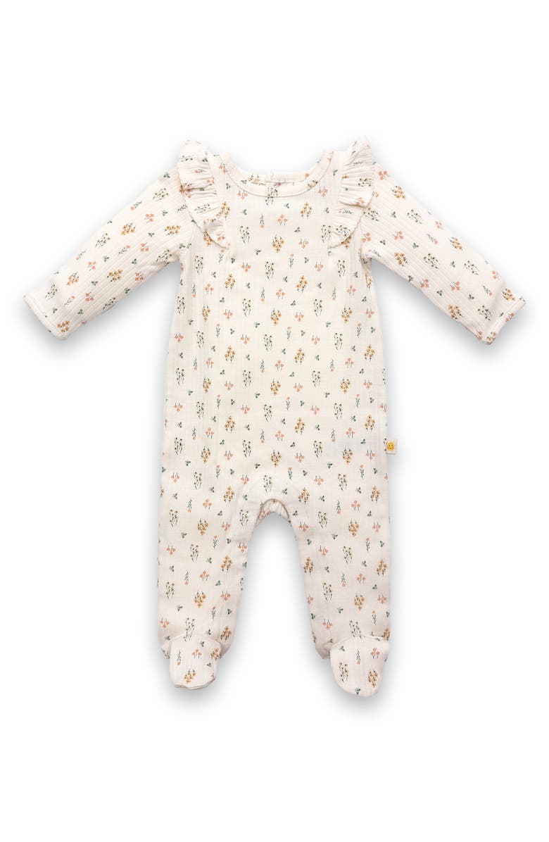 JOY JUST ORGANIC YOU Floral Organic Cotton Footie, Main, color, Assorted