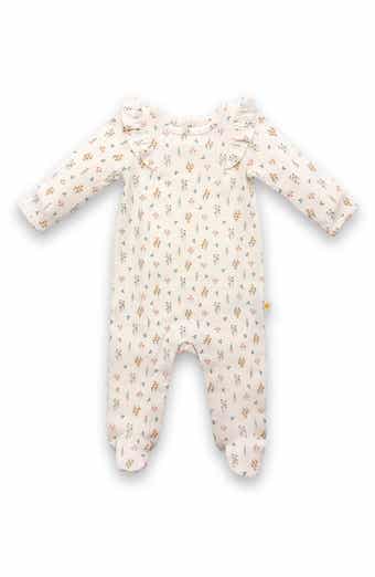 JOY JUST ORGANIC YOU Floral Organic Cotton Footie