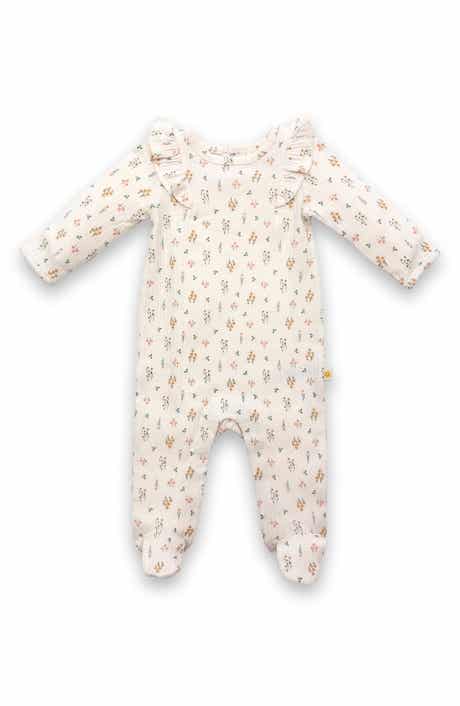 JOY JUST ORGANIC YOU Floral Organic Cotton Footie