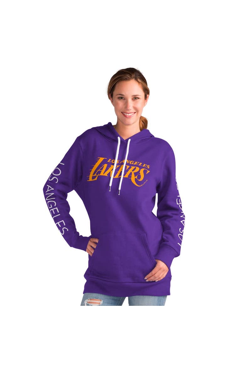 Women's G-III 4Her by Carl Banks Purple Los Angeles Lakers Base Coach Pullover Hoodie, Alternate, color, Purple