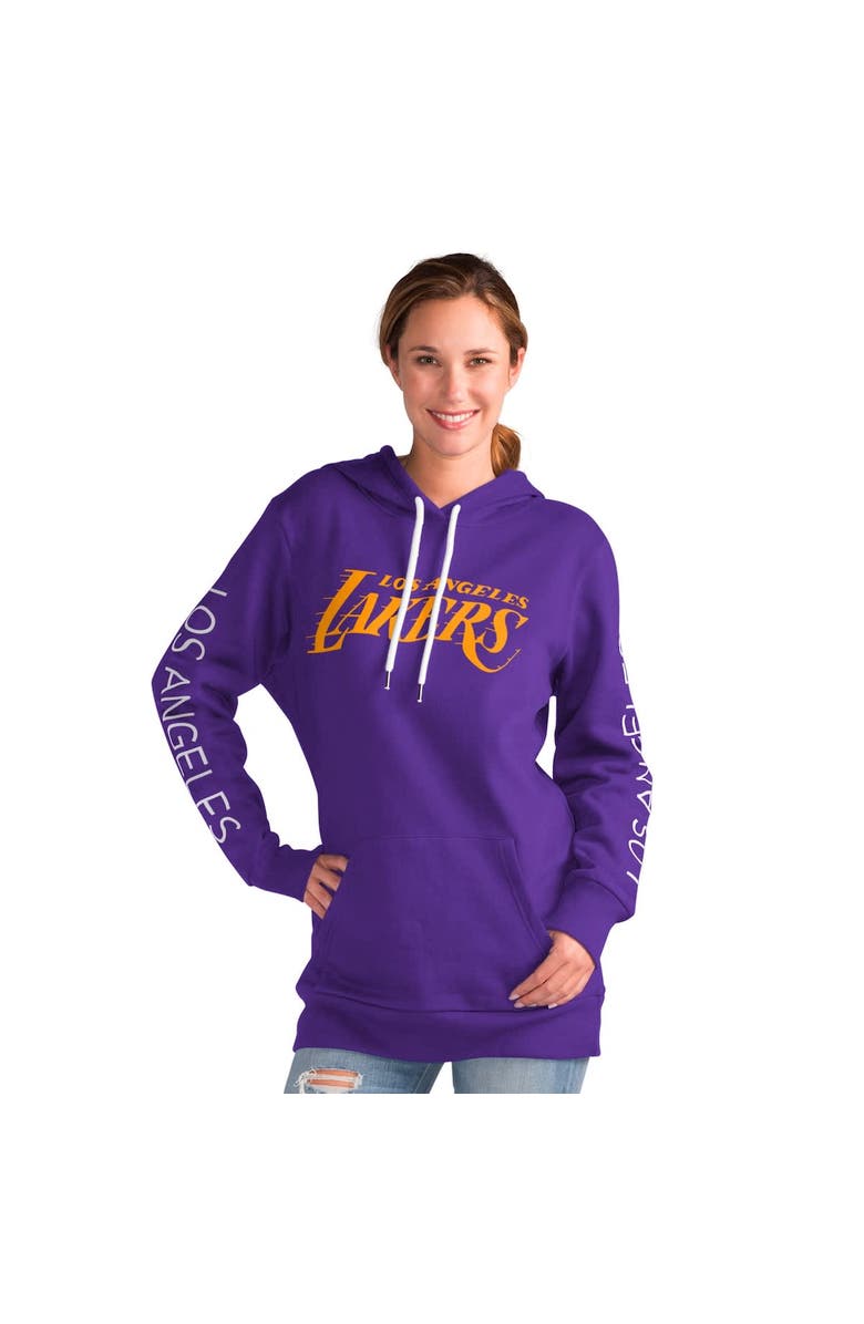 G-III 4HER BY CARL BANKS Women's G-III 4Her by Carl Banks Purple Los Angeles Lakers Base Coach Pullover Hoodie, Alternate, color, Purple