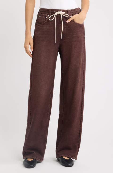 rb Miramar Pull-On Wide Leg Cotton Terry Sweatpant Jeans