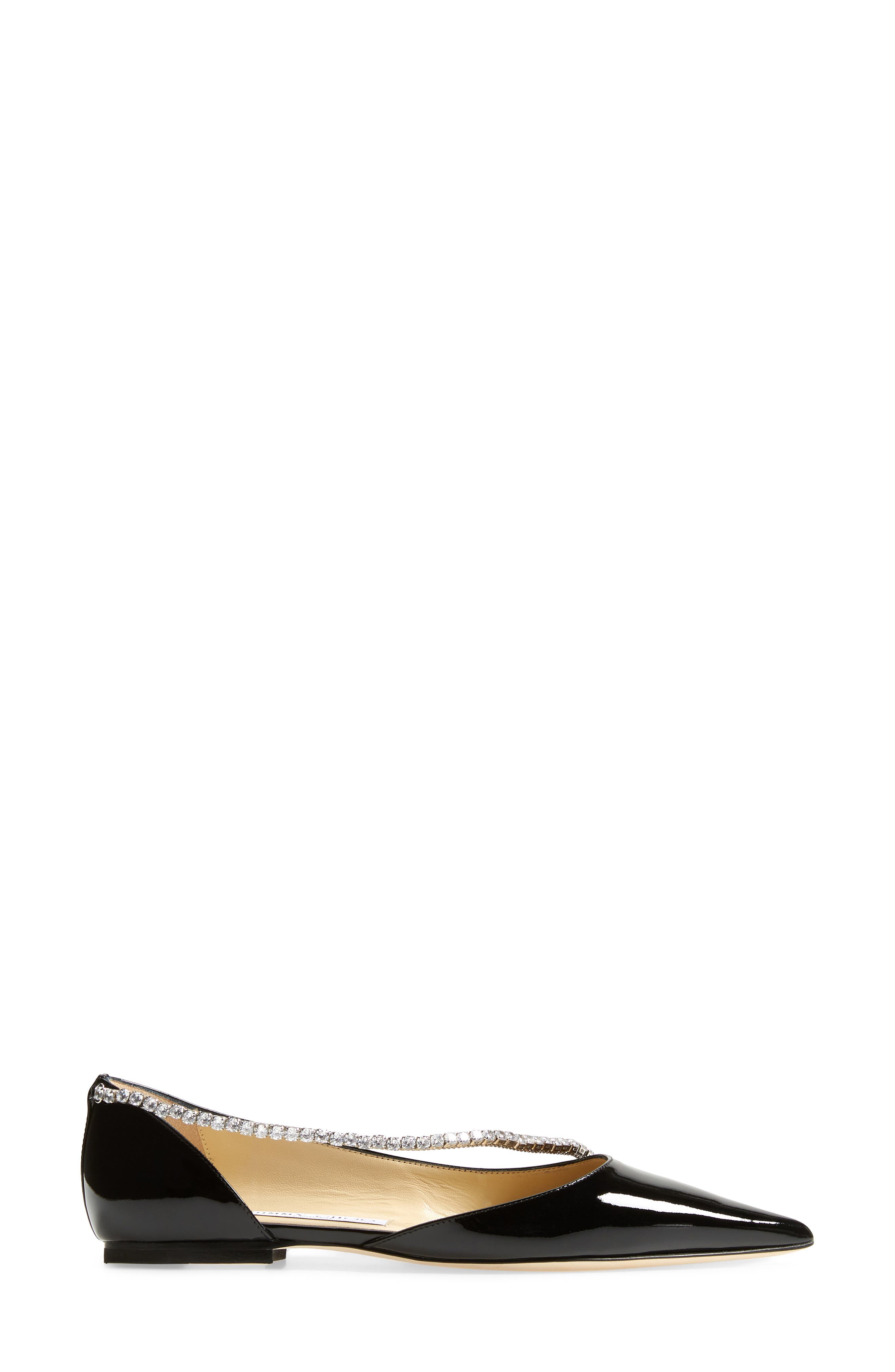 Jimmy Choo Trude Embellished Patent Flat, Alternate, color, 