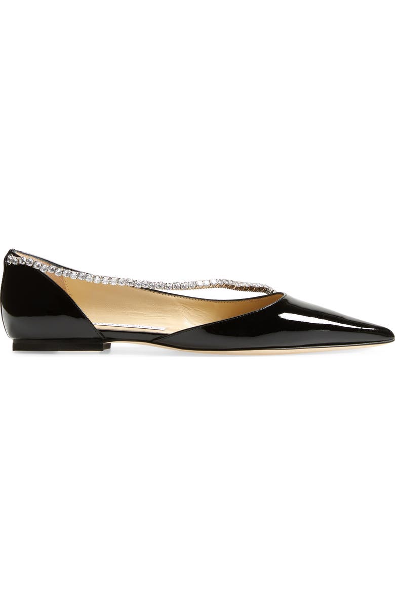 Jimmy Choo Trude Embellished Patent Flat, Alternate, color,