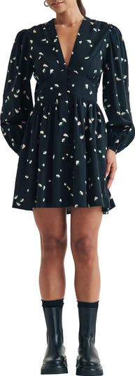 Starlight Floral Long Sleeve Cotton Minidress