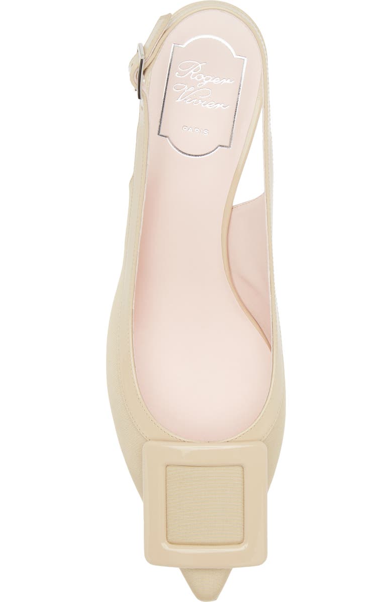 Roger Vivier Viv in the City Pointed Toe Slingback Pump, Alternate, color, Beige