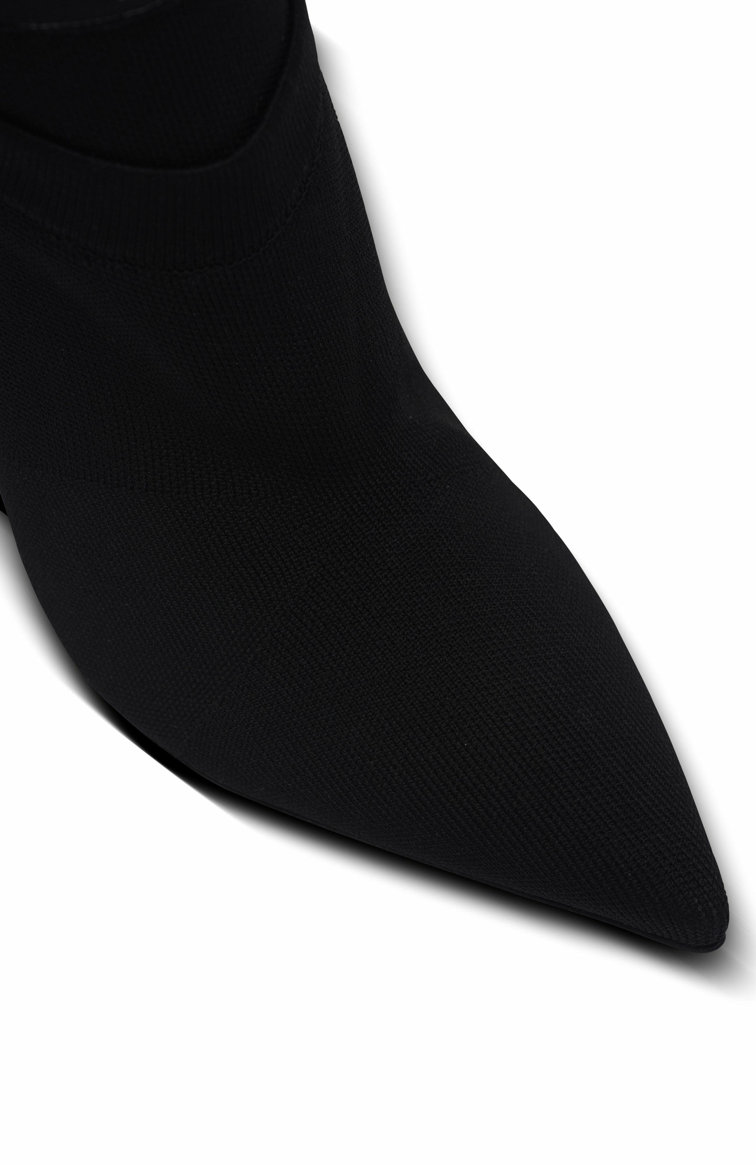 Crewneck Knit Ankle Boots, Alternate, color, Black