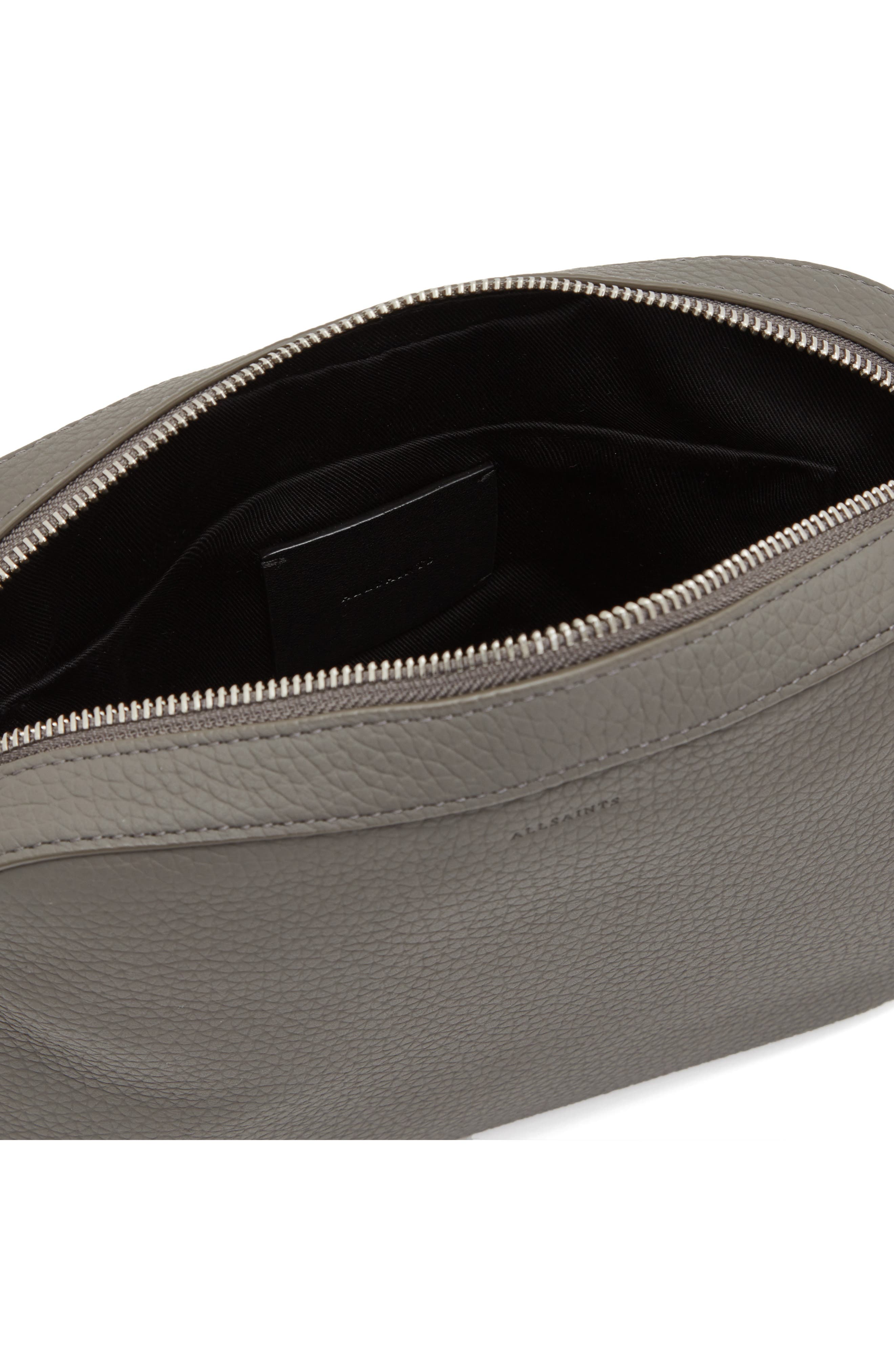 Leather Camera Crossbody Bag, Alternate, color, STORM GREY
