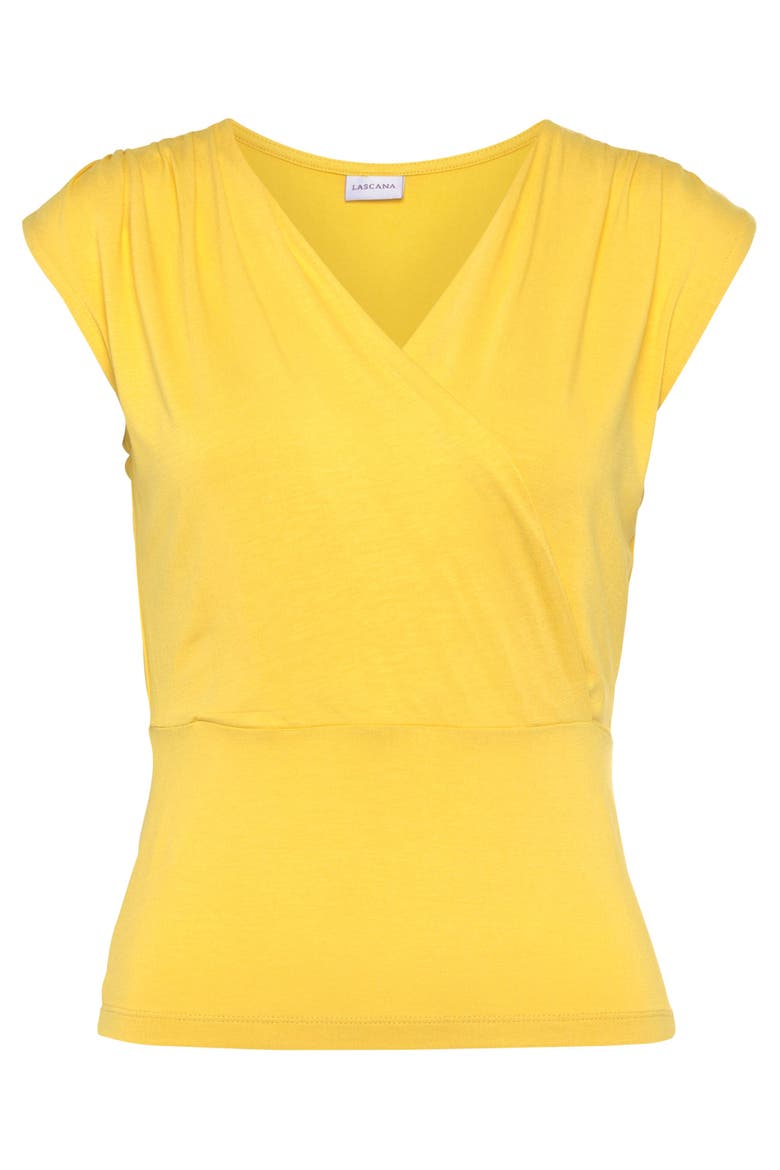 Wrap Look Top, Alternate, color, Yellow