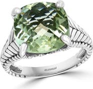 EFFY Sterling Silver Green Quartz Ring - Size 6