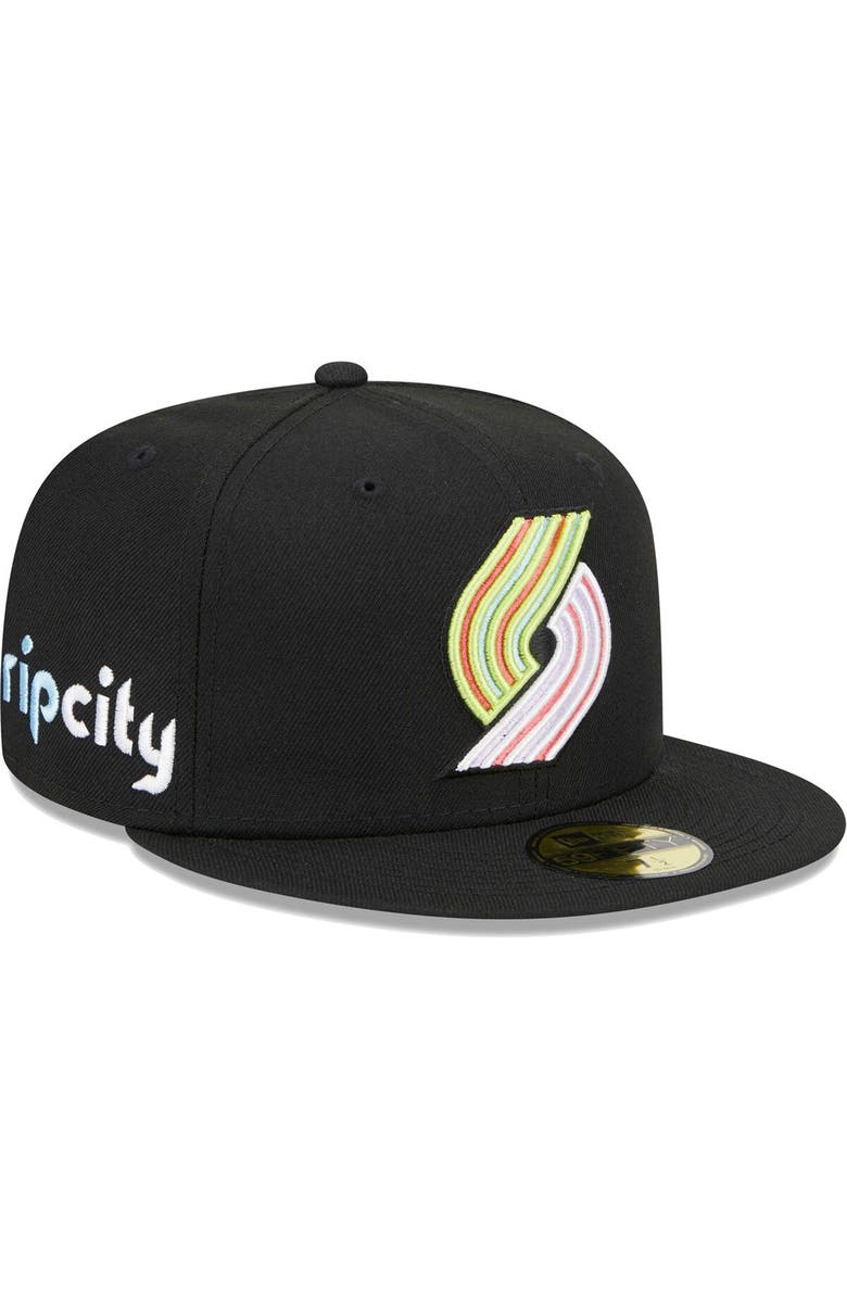 New Era Men's New Era Black Portland Trail Blazers Color Pack 59FIFTY Fitted Hat, Main, color, 