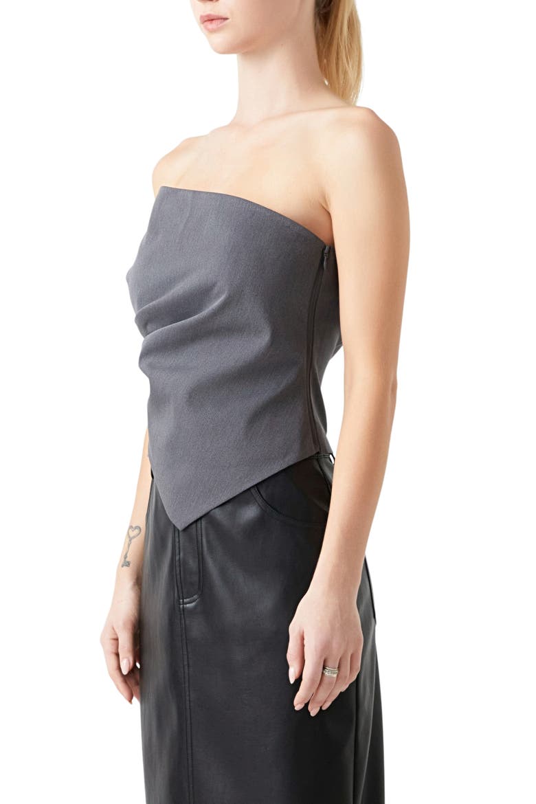 Drape Corset Top, Alternate, color, GREY