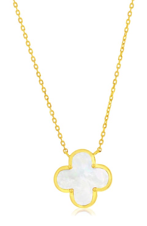 Mother-of-Pearl Clover Pendant Necklace