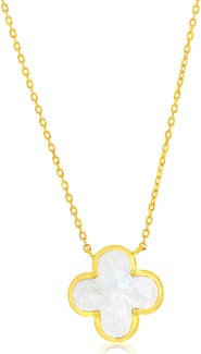 SIMONA Mother-of-Pearl Clover Pendant Necklace