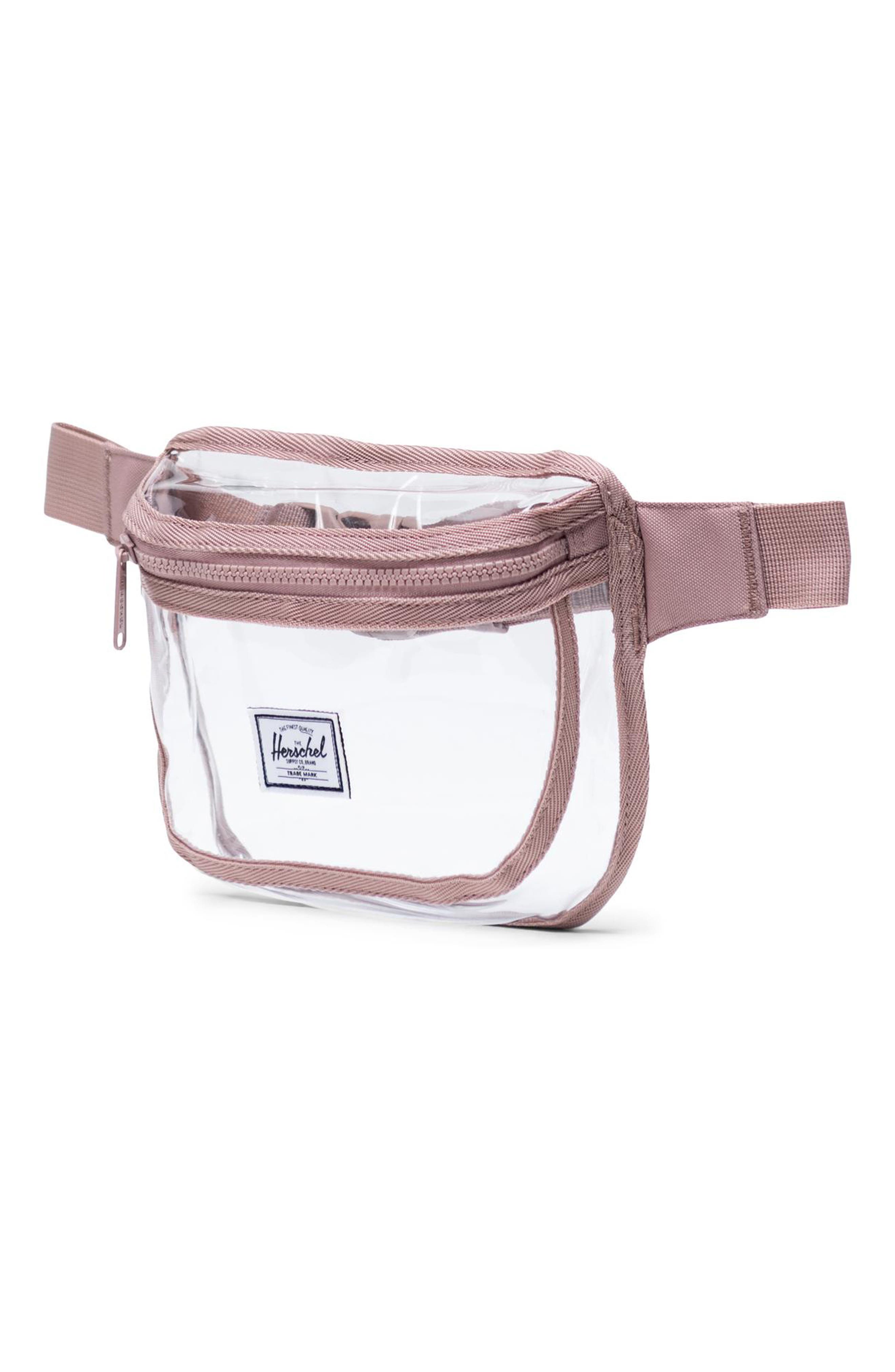 Fifteen Clear Belt Bag, Alternate, color, ASH ROSE/ CLEAR