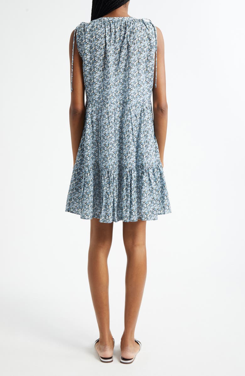 Veronica Beard Yulianna Floral Cotton Blend Dress, Alternate, color, Lake Mist Multi