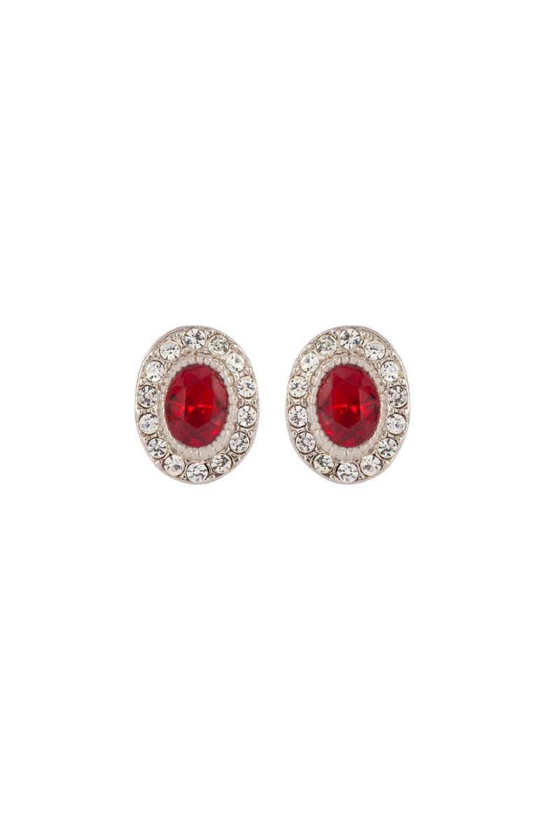 1990s Vintage Swarovski Red Crystal Earrings, Main, color, Swarovski Red