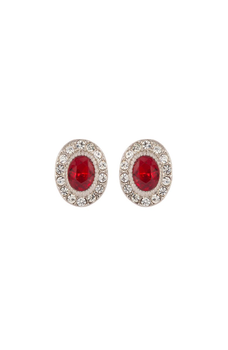 Susan Caplan 1990s Vintage Swarovski Red Crystal Earrings, Main, color, Swarovski Red