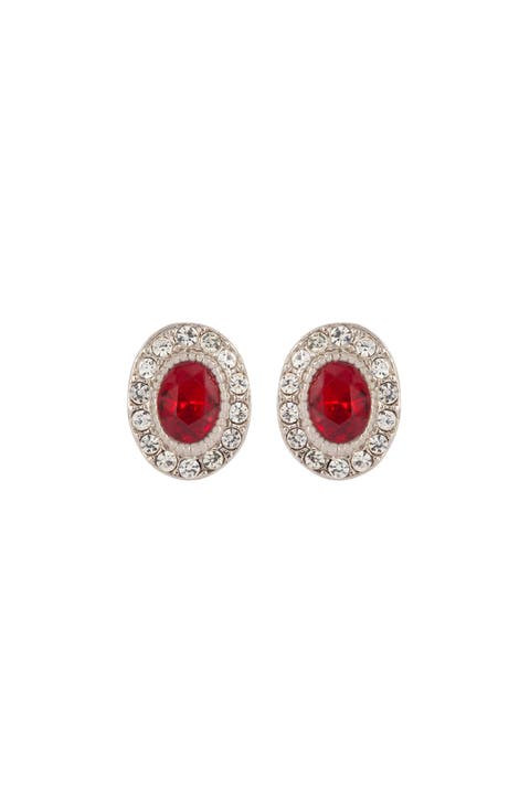 1990s Vintage Swarovski Red Crystal Earrings
