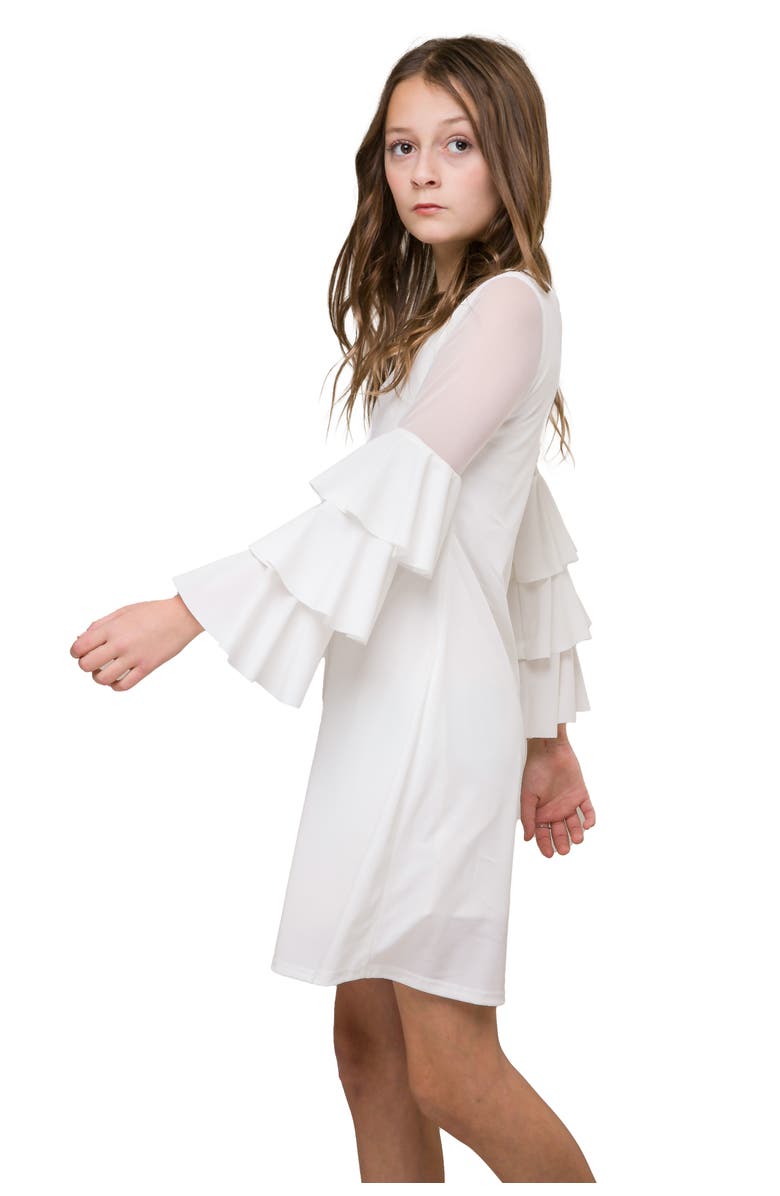 Un Deux Trois Tiered Sleeeve Dress, Main, color, Ivory