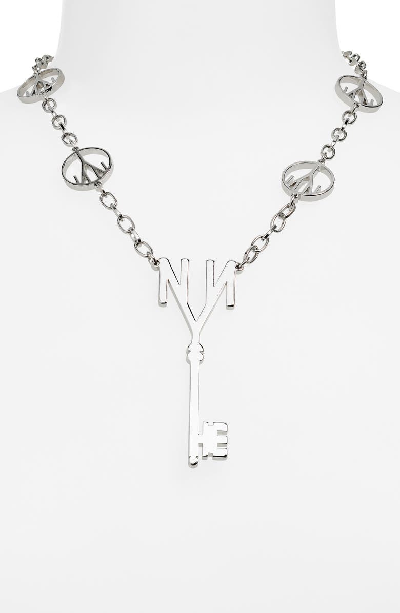 NOMA Peace Noir Station Key Pendant Necklace, Alternate, color, Silver