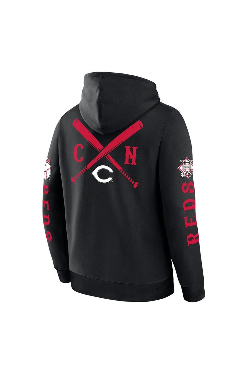 FANATICS Men's Fanatics  Black Cincinnati Reds Big City Legacy Fleece Pullover Hoodie, Alternate, color, 