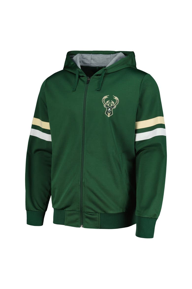 Men's G-III Sports by Carl Banks Hunter Green Milwaukee Bucks Contender Full-Zip Hoodie Jacket, Alternate, color, Hunter Green