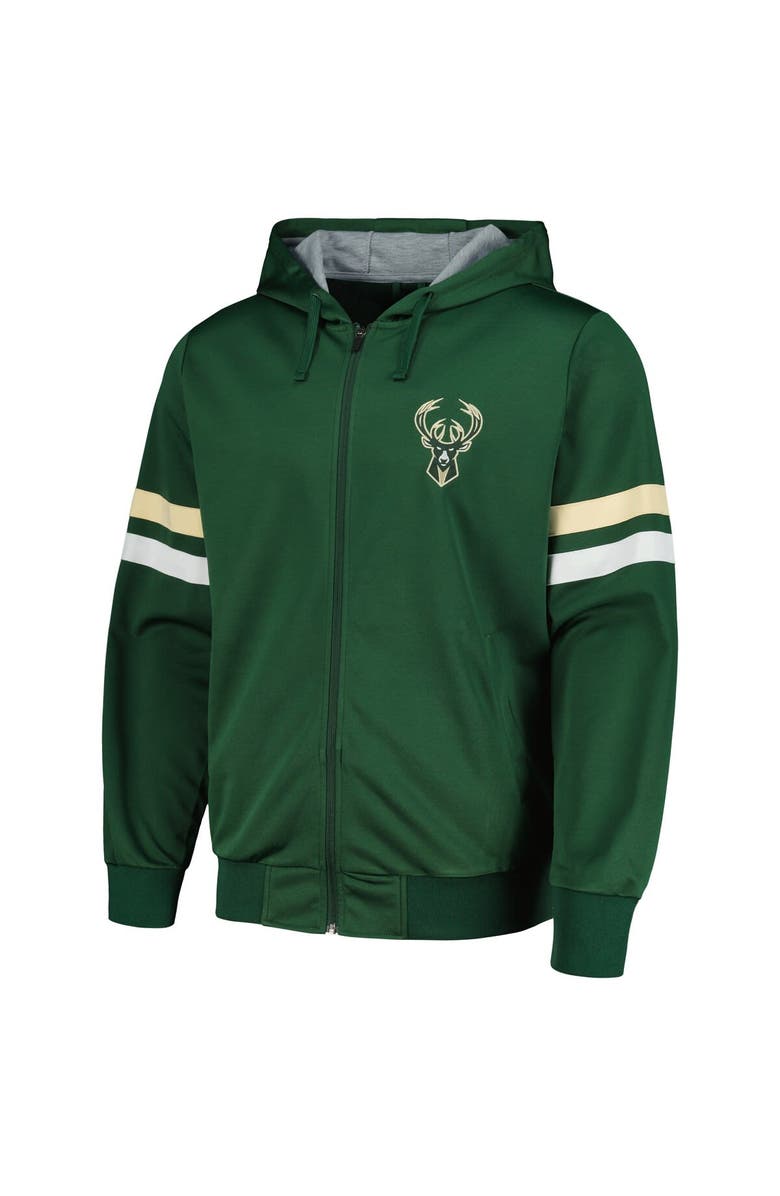 G-III SPORTS BY CARL BANKS Men's G-III Sports by Carl Banks Hunter Green Milwaukee Bucks Contender Full-Zip Hoodie Jacket, Alternate, color, Hunter Green