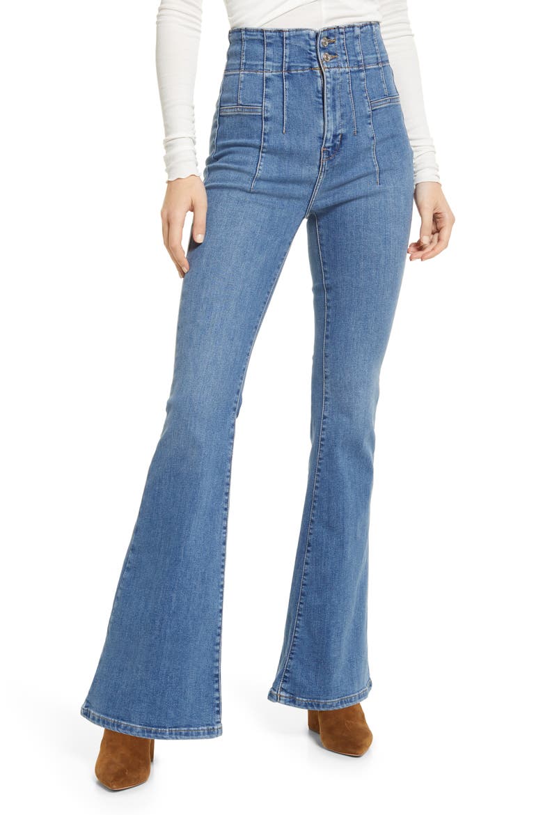 We the Free Jayde Flare Jeans, Main, color, SUNBURST BLUE