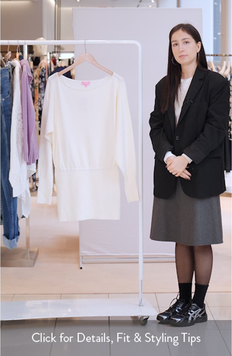 Eve Off the Shoulder Long Sleeve Knit Minidress, sales video thumbnail