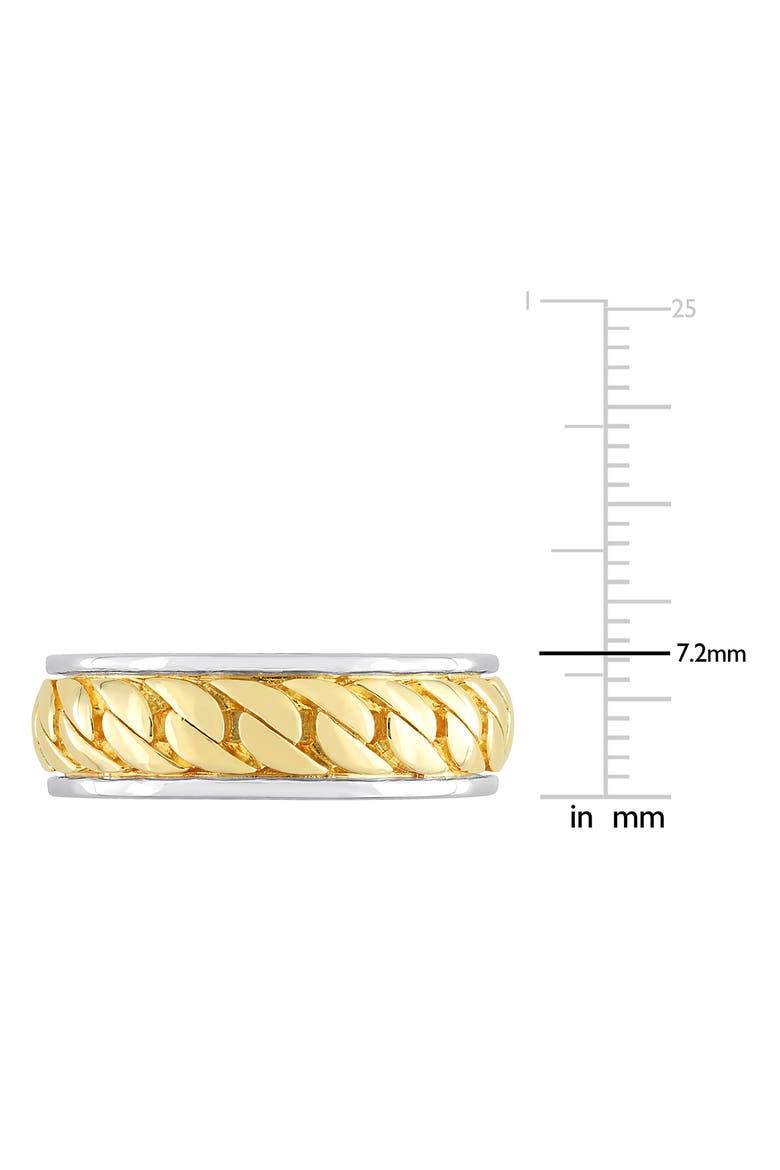 Sterling Silver Chain Link Ring, Alternate, color, YELLOW/SILVER