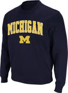 COLOSSEUM Men's Colosseum Navy Michigan Wolverines Arch & Logo Crew Neck Sweatshirt