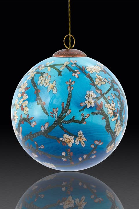 "Branches of an Almond Tree in Blossom" Hand-Painted Glass Ornament