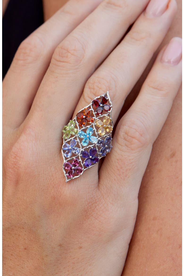 Multi Stone Ring, Alternate, color, MULTI PURPLE